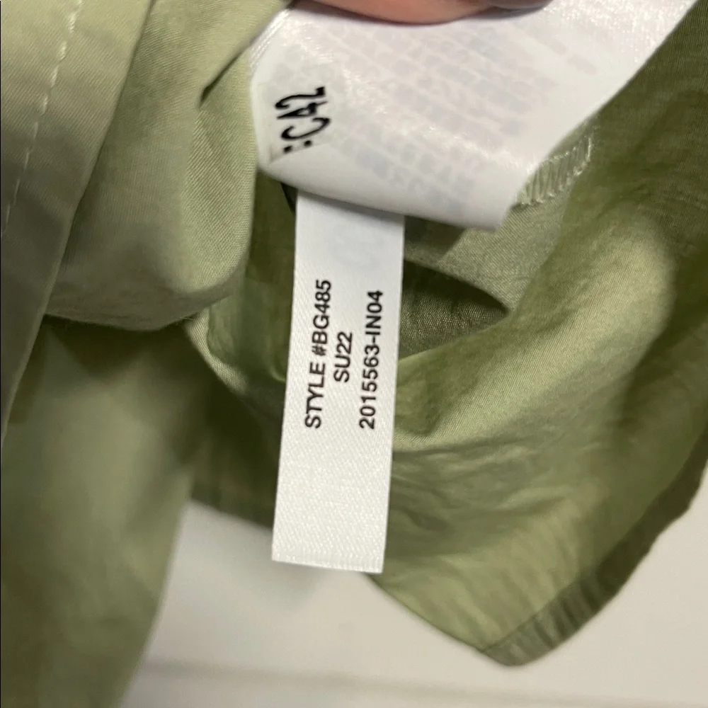 J CREW WOMENS CINCHED WAIST COTTON POPLIN DRESS GREEN 12 PETITE BG485 - Picture 8 of 9